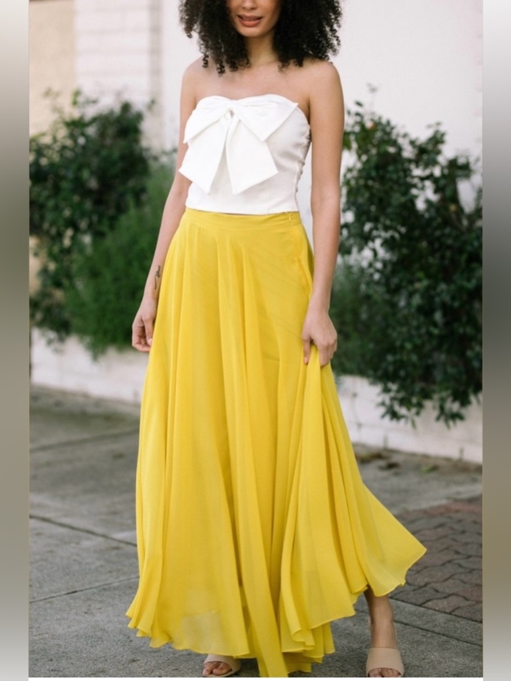 Lucy Paris Yellow Maxi Skirt - Flowy Summer Style